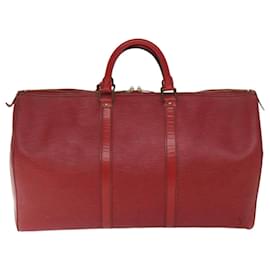 Louis Vuitton-Louis Vuitton Epi Keepall 50 Boston Tasche Rot M42967 LV Auth ki4178-Rot