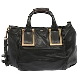 Chloé-Chloe Etel Hand Bag Leather 2way Black Auth hk1154-Black