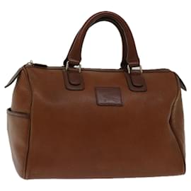 Autre Marque-Burberrys Boston Bag Leather Brown Auth hk1146-Brown