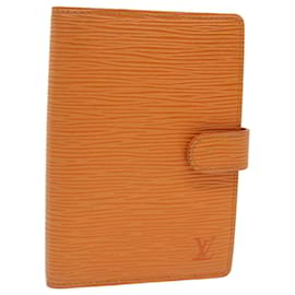 Louis Vuitton-LOUIS VUITTON Epi Agenda PM Day Planner Cover Orange Mandarin R2005H Auth 69177-Other,Orange