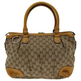 Gucci-GUCCI GG Canvas Handtasche Beige 247902 Auth 68600-Beige
