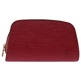 Louis Vuitton-LOUIS VUITTON Epi Dauphine PM Bolsa Vermelha M48447 LV Auth ai784-Vermelho