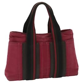 Hermès-Bolsa de mão HERMES Toroca Horizontal PM em lona vermelha Autenticação12562-Vermelho