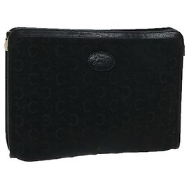 Céline CELINE C Macadam Canvas Clutch Schwarz Auth ac2823 Schwarz