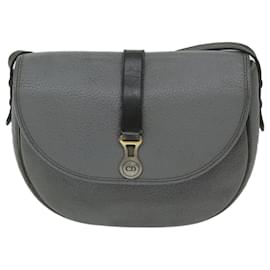 Christian Dior-Christian Dior Shoulder Bag Leather Gray Auth bs12882-Grey