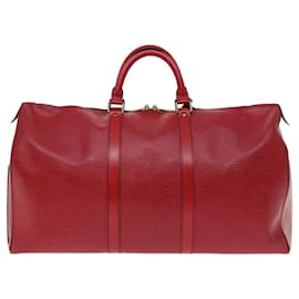 Louis Vuitton-Louis Vuitton Epi Keepall 55 Boston Bag Red M42957 LV Auth ki4190-Red