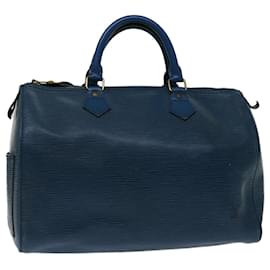 Louis Vuitton-Louis Vuitton Epi Speedy 30 Handtasche Toledo Blau M43005 LV-Authentifizierung780-Andere