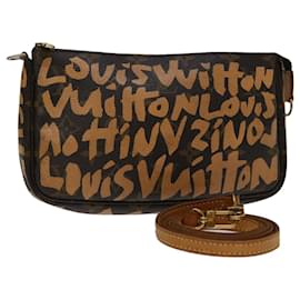 Louis Vuitton-LOUIS VUITTON Monogramm Graffiti Pochette Accessoires Orange M92193 LV Auth 68488-Orange