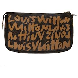 Louis Vuitton-Accesorios LOUIS VUITTON Monogram Graffiti Pochette Naranja M92193 LV Auth 68488-Naranja