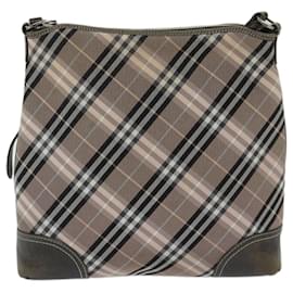 Burberry-BURBERRY Nova Check Blue Label Shoulder Bag Canvas Pink Brown Auth 69207-Brown,Pink