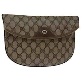 Gucci-GUCCI GG Supreme Clutch Bag PVC Beige 89 02 503 auth 68509-Beige