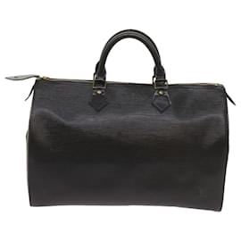Louis Vuitton-Louis Vuitton Epi Speedy 35 Hand Bag Black M42992 LV Auth 67956-Black