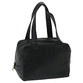 Loewe-LOEWE Anagram Hand Bag Leather Black Auth am5935-Black