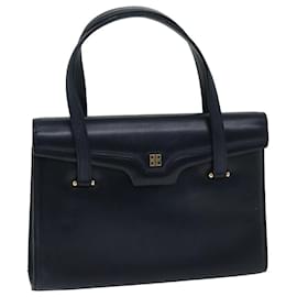 Givenchy-GIVENCHY Bolsa de mão em couro azul marinho Auth bs12582-Azul marinho