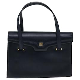 Givenchy-GIVENCHY Hand Bag Leather Navy Auth bs12582-Navy blue