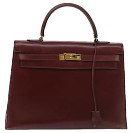 Hermès-hermes kelly 35 Hand Bag Leather Bordeaux Auth 68891-Other
