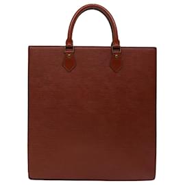 Louis Vuitton-LOUIS VUITTON Epi Sac Plat Hand Bag Brown M52073 LV Auth 68535-Brown