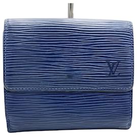 Louis Vuitton-Cartera plegable Louis Vuitton Porte carte credit-Azul