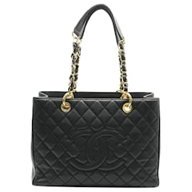 Chanel-Chanel Black Quilted Caviar Grand Shopper Tote -Schwarz