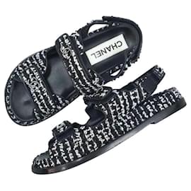Chanel-CHANEL Tweed DAD Sandals-Multiple colors