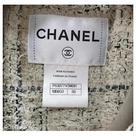 Chanel-Coleção Cruise 2015 da CHANEL Jaqueta Tweed-Bege