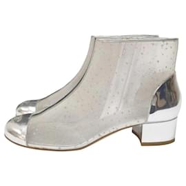 Chanel-Chanel Silber Mesh Chunky Ankle Boots-Silber