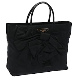Prada-PRADA Hand Bag Nylon Black Auth bs11888-Black