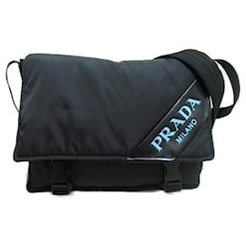 Prada-Tessuto Logo Stripe Messenger Bag  1BD157-Other