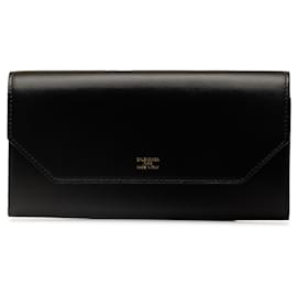 Balenciaga-Balenciaga Black Envelope Leather Long Wallet-Black