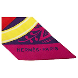 Hermès-Hermes Purple Jeu De Soie Uniforme Twilly Silk Foulard-Multicolore,Violet