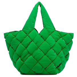 Bottega Veneta Tote Cassette de Nylon Tech Almofadado Verde Verde