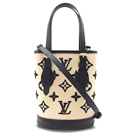 Louis Vuitton-Bolso nano de algodón con monograma marrón de Louis Vuitton-Castaño,Otro