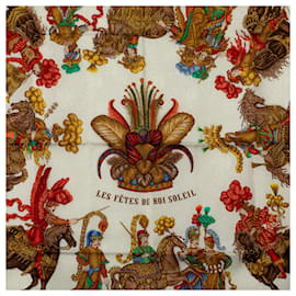 Hermès-Bufanda de seda Hermes Red Les Fetes du Roi Soleil-Roja