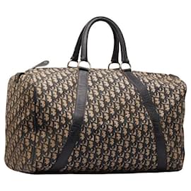 Dior-Dior Oblique Canvas Boston Bag Canvas Reisetasche in gutem Zustand-Andere