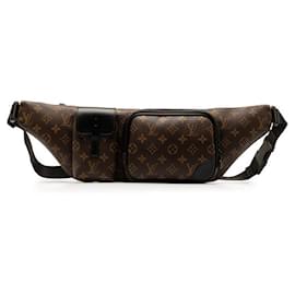 Louis Vuitton-Louis Vuitton Monogram Macassar Christopher Bum Bag M45337 in Great Condition-Brown