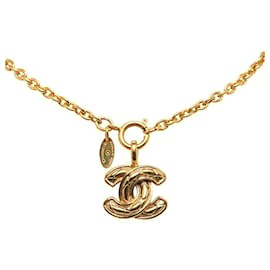 Chanel-Halskette mit gestepptem CC-Logo-Anhänger-Andere