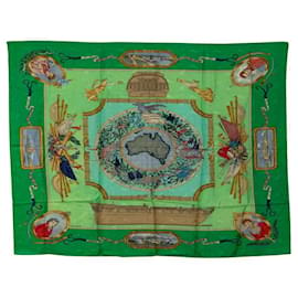 Hermès-Hermes Carré Le Geographe Silk Scarf Cotton Scarf in Good condition-Other