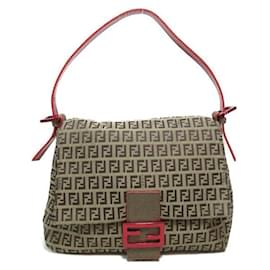 Fendi-Fendi Zucchino Mama Baguette Sac à bandoulière en toile en excellent état-Autre