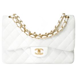 Chanel-Sac Chanel Timeless/Classic in White Leather - 101791-White