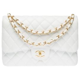 Chanel-Sac Chanel Timeless/Classic in White Leather - 101791-White