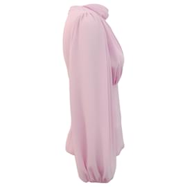 Autre Marque-Emilia Wickstead Pink Drape Neck Blouse-Pink