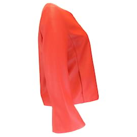 Autre Marque-Akris Punto – Rote Jacke aus perforiertem Lammleder mit durchgehendem Reißverschluss-Rot