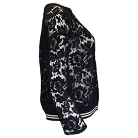Autre Marque-Top de encaje de manga larga negro Valentino-Negro