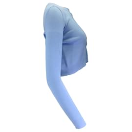 Autre Marque-Maglione cardigan in maglia a maniche lunghe corto azzurro Gucci-Blu