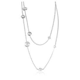 Autre Marque-Ippolita Rock Candy Clear Quartz 10 Station Long Necklace in Sterling Silver-Silvery,Metallic