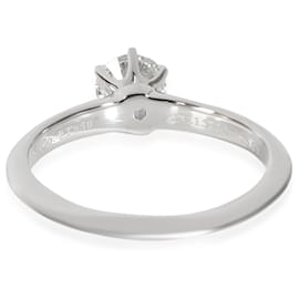 Tiffany & Co-TIFFANY & CO. Diamant-Verlobungsring in Platin G VVS2 0.75 ctw-Silber,Metallisch