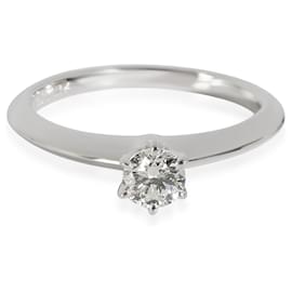 Tiffany & Co-TIFFANY & CO. Bague de fiançailles diamant en platine I SI1 0.25 ctw-Argenté,Métallisé
