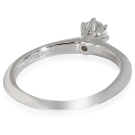 Tiffany & Co-TIFFANY & CO. Bague de fiançailles diamant en platine I SI1 0.25 ctw-Argenté,Métallisé