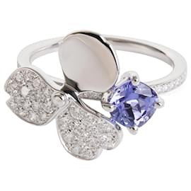 Tiffany & Co-TIFFANY & CO. Papierblumen-Tansanit-Diamantring aus Platin-Silber,Metallisch