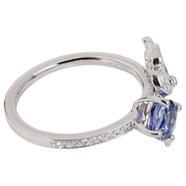 Tiffany & Co-TIFFANY & CO. Paper Flowers Tanzanite Diamond Ring in Platinum-Silvery,Metallic